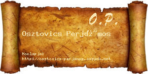 Osztovics Perjámos névjegykártya
